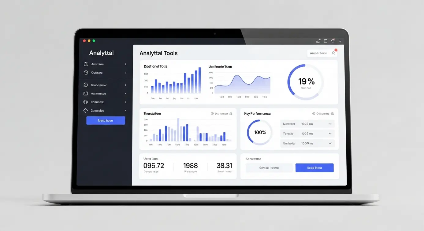 Un écran d’ordinateur affichant des graphiques et des indicateurs d’analyse, illustrant des mesures de performance numérique.