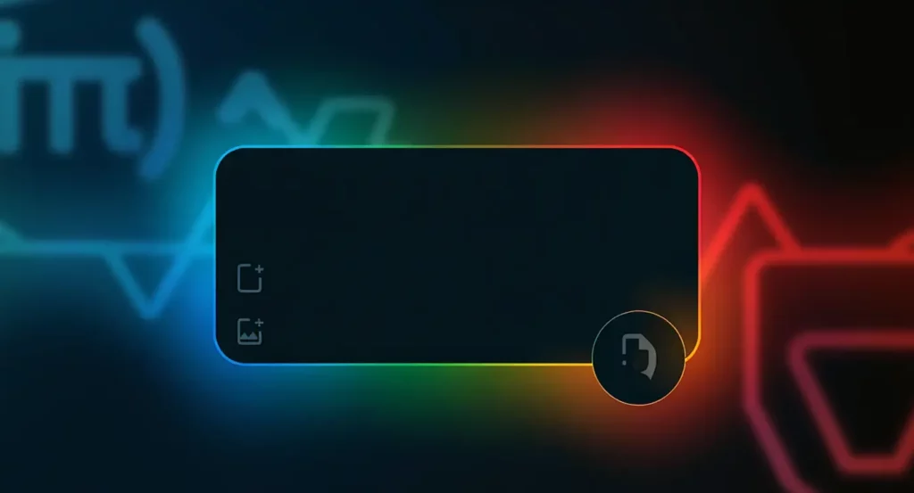 Interface utilisateur moderne avec arrière-plan graphique, boutons d'ajout et d'édition sur un fond coloré.