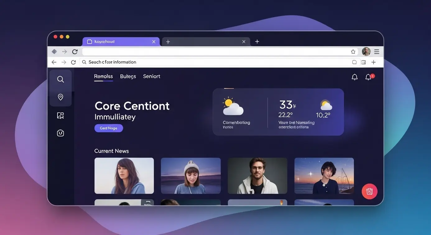 Une représentation d'une interface web où les informations apparaissent directement sans clic, symbolisant l'évolution vers le 'zéro clic'.