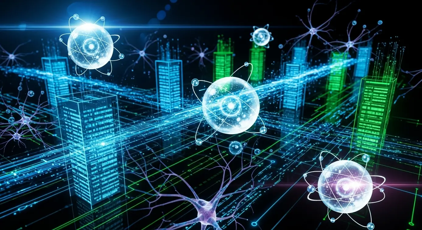 Une image représentant l’architecture informatique et l’intelligence artificielle, avec des éléments numériques et technologiques évoquant la recherche et l’innovation.