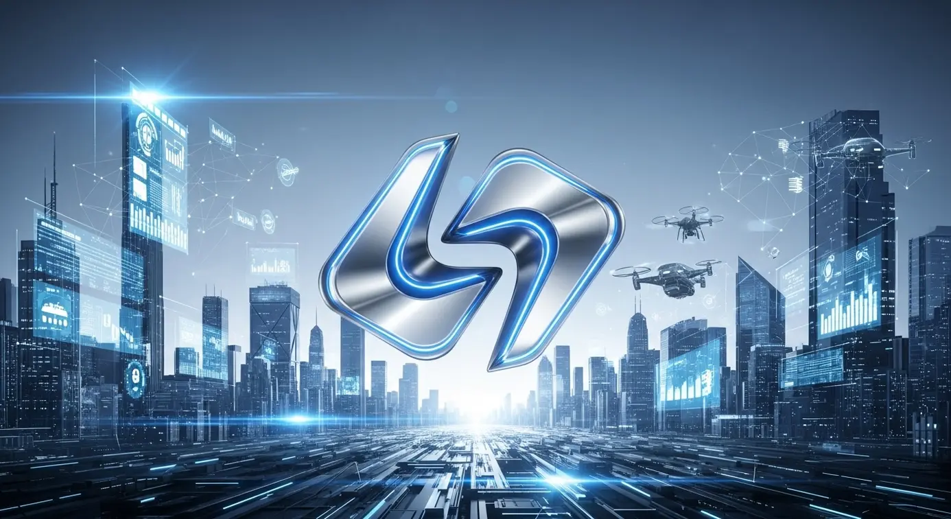 Une illustration représentant la collaboration technologique à long terme avec un horizon de progrès numériques et d'innovation futuriste.